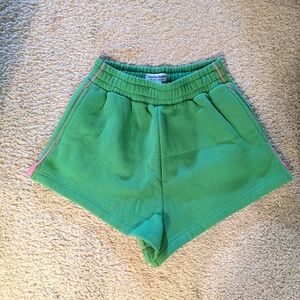 NWT $89 Charlie Holiday Be good Do good shorts Green with Pink Stripe XS Size 2
